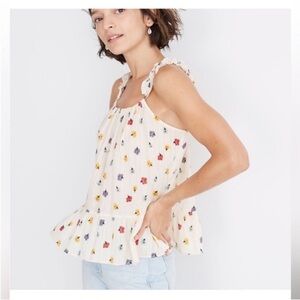 Madewell Ruffle Strap Metallic Striped
Confetti Floral Cami Tank Top